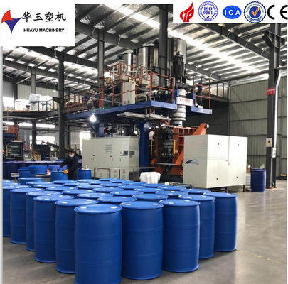 دستگاه قالب‌گیری پلاستیک تمام اتوماتیک Huayu 220L 1Layer Double L Ring Drum جدید برای تولید HDPE